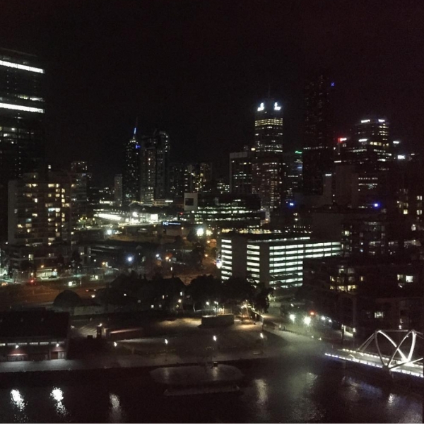 View of Melbourne from Hilton South Wharf Hotel
