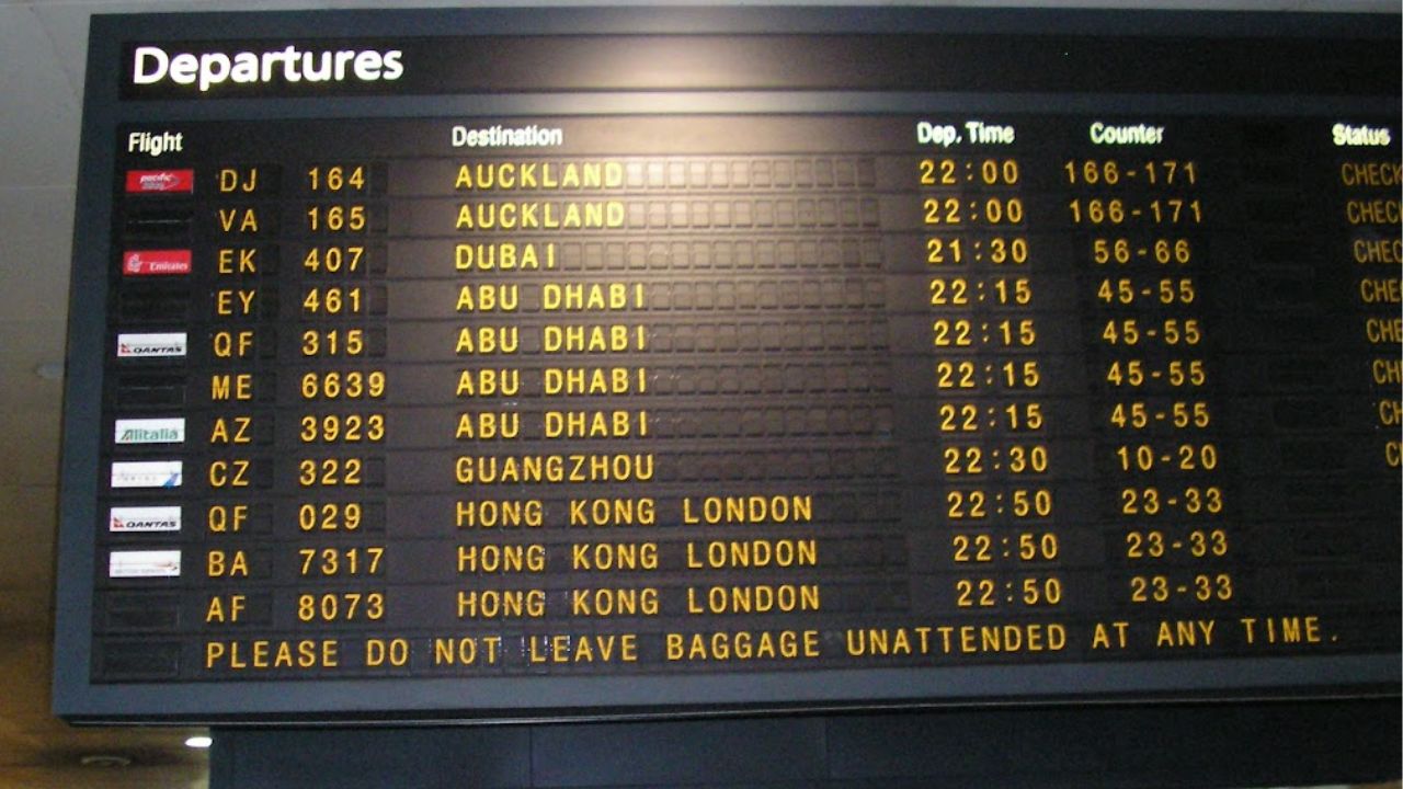 Melbourne Airport Departure Board 2018