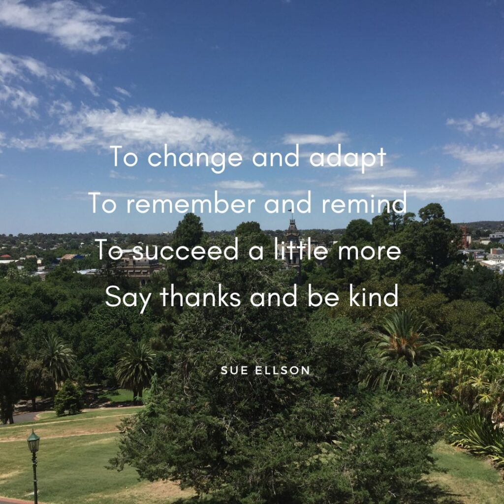 Success Poem By Sue Ellson Bendigo Skyline Victoria Australia