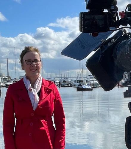 Sue Ellson at Williamstown Victoria with Video Camera