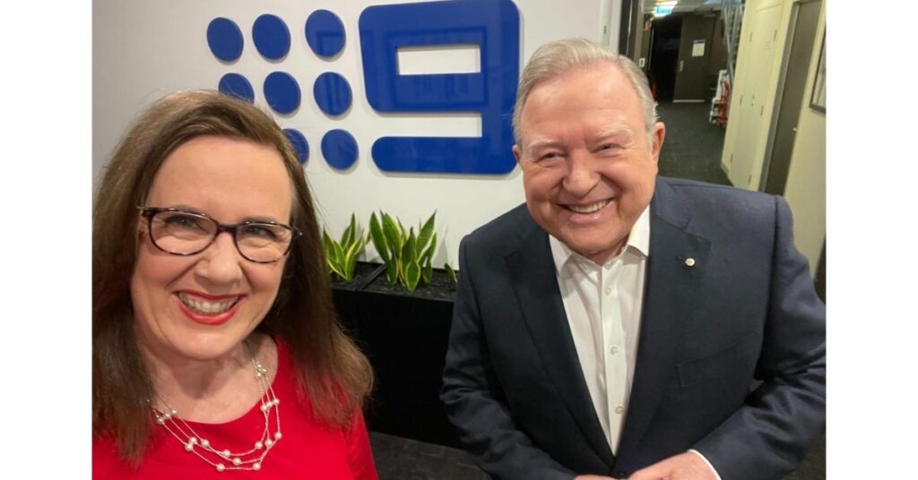 Peter Hitchener and Sue Ellson at Channel Nine Melbourne
