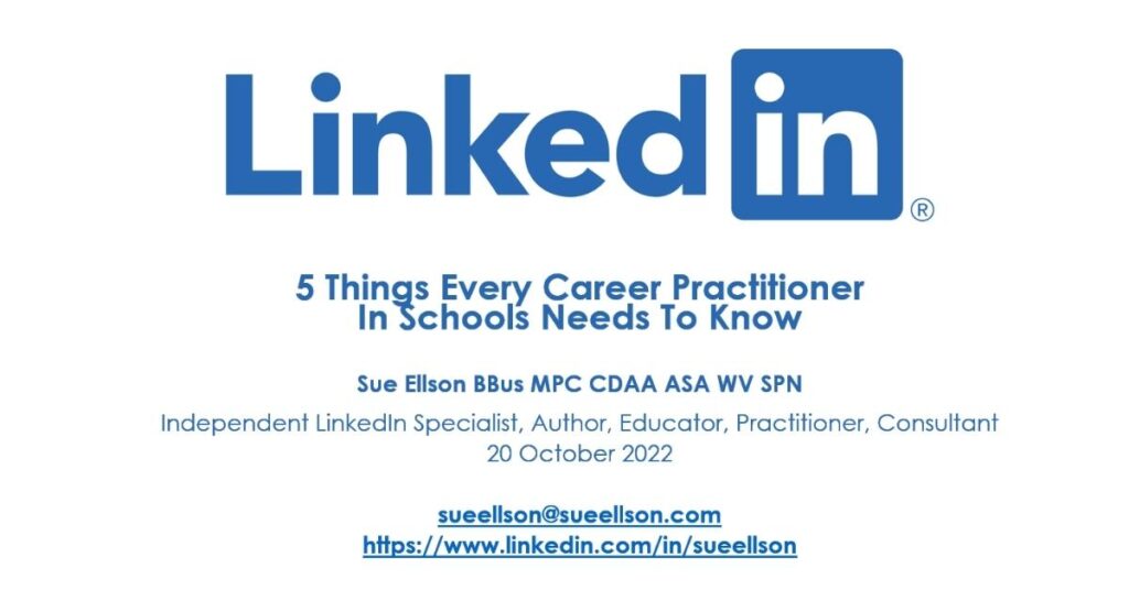 Five Things Every Career Practitioner In Schools Needs To Know By Sue Ellson