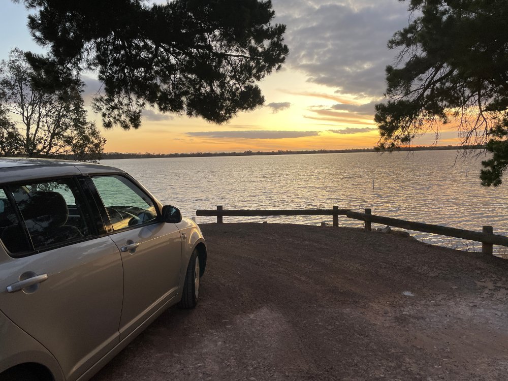 Sunset at Green Lake Bungalally near Horsham Victoria Australia