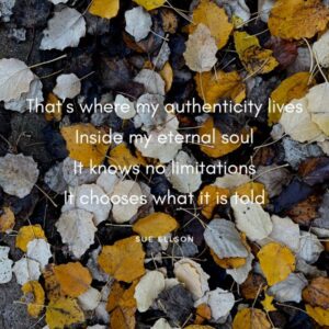 Authenticity Poem By Sue Ellson Autumn Leaves on Footpath Lake Road Blackburn Melbourne Victoria Australia