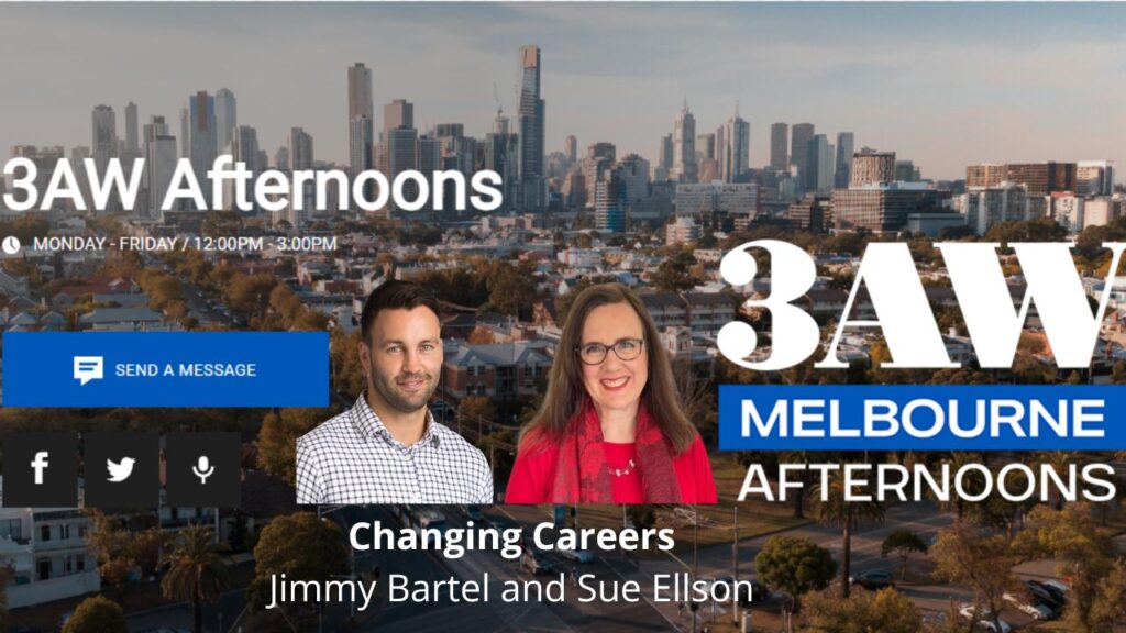 Changing Careers on 3AW 693 AM Radio Melbourne with Jimmy Bartel and Sue Ellson