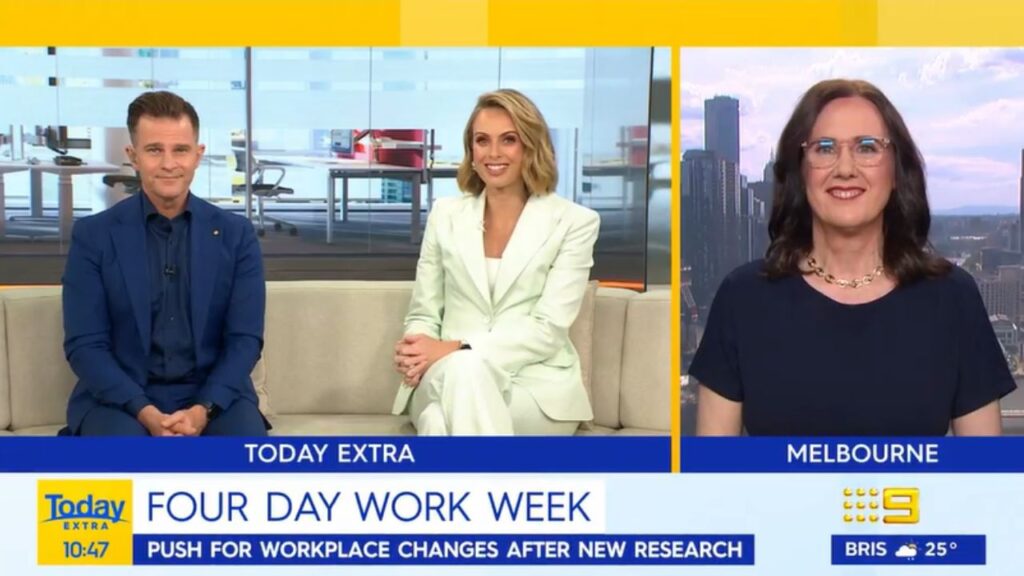 Four Day Work Week Channel 9 Today Extra David Campbell Sylvia Jeffreys Sue Ellson
