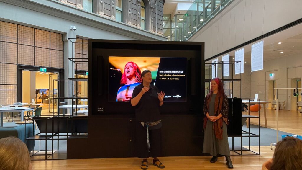 Leisa Shelton and Ren Alessandra at In(Visible) Libraries Project at State Library of Victoria