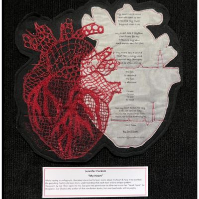 My Heart By Jennifer Corkish and Sue Ellson Textile Fest 2024 I See Red