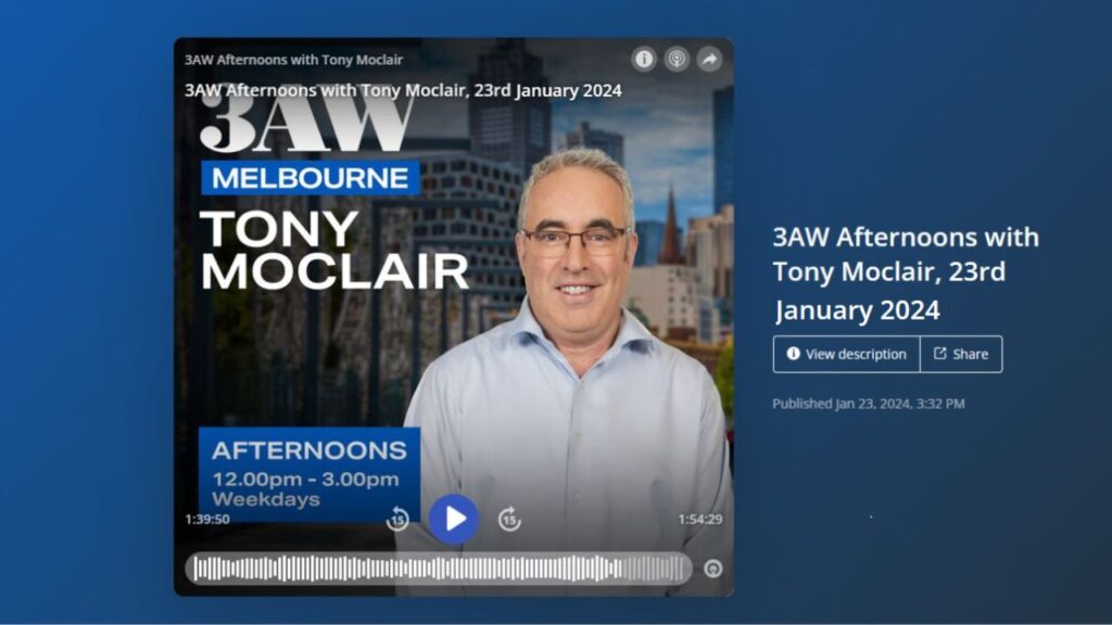 Hobby To Career 3AW 693AM Radio Melbourne with Tony Moclair and Sue Ellson