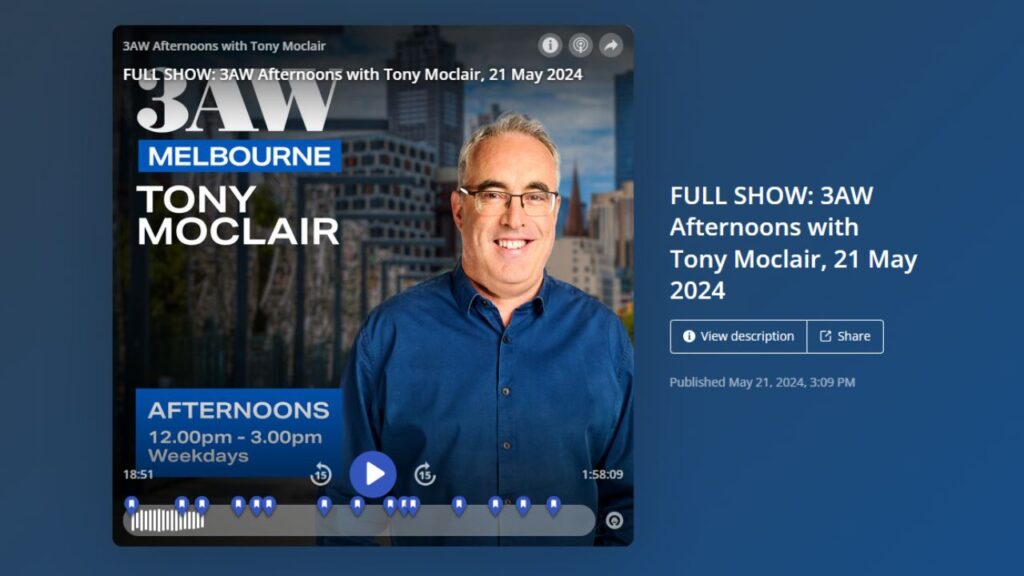 ATAR (Australian Tertiary Admission Rank) versus ALCC (Australian Learner Competency Credentials) for Year 12 Secondary Students on 3AW 693 AM Radio Melbourne with Tony Moclair