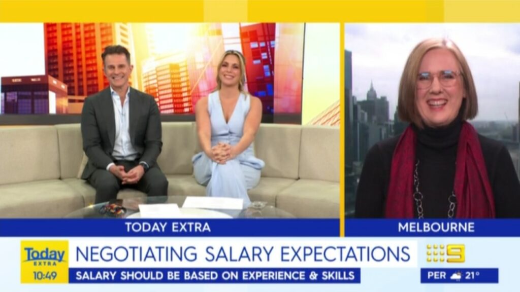 Negotiating Salary Expectations Channel 9 Today Extra David Campbell Belinda Russell and Sue Ellson