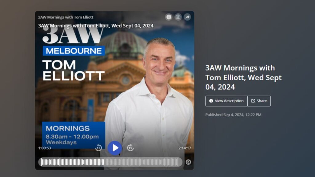 Employee Social Media Posts on 3AW 693AM Radio Melbourne with Tom Elliott and Sue Ellson