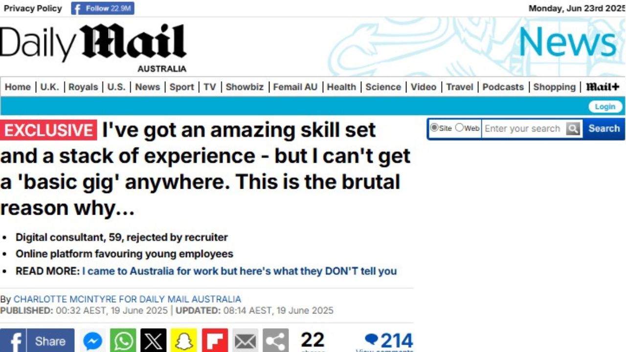 Daily Mail Basic Gig by Charlotte McIntyre Interviewed Sue Ellson