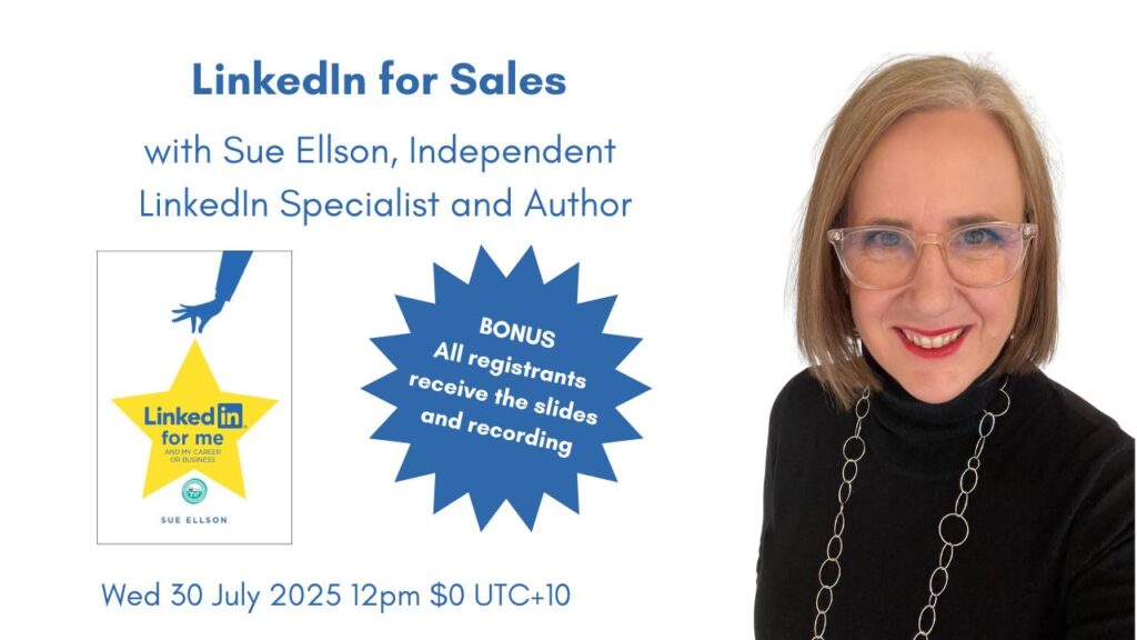 LinkedIn for Sales By Sue Ellson Independent LinkedIn Specialist