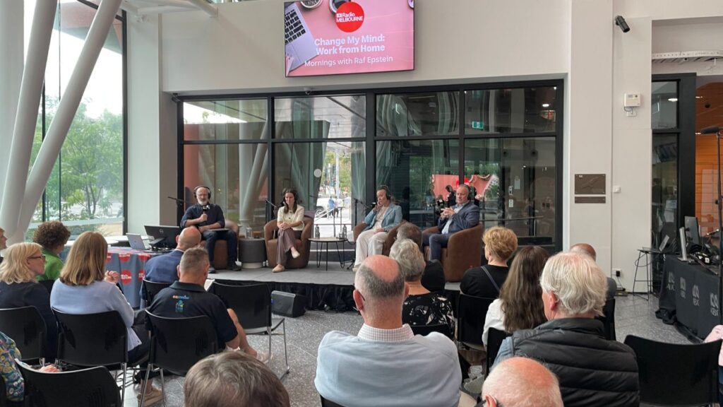 ABC Radio Melbourne 774AM Rafael Epstein Mornings Change My Mind Working From Home with Scott Veenker Leah Ruppanner and Tamsin Lawrence