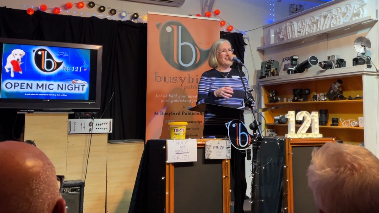 Busybird Publishing Open Mic Night #121 Sue Ellson Story and Never Enough Poem