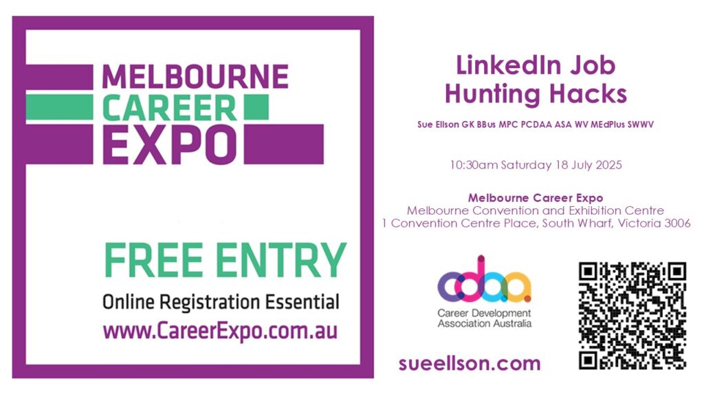 Melbourne Career Expo LinkedIn Job Hunting Hacks By Sue Ellson