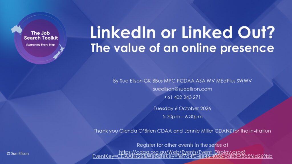 LinkedIn or Linked Out for CDAA and CDANZ By Sue Ellson