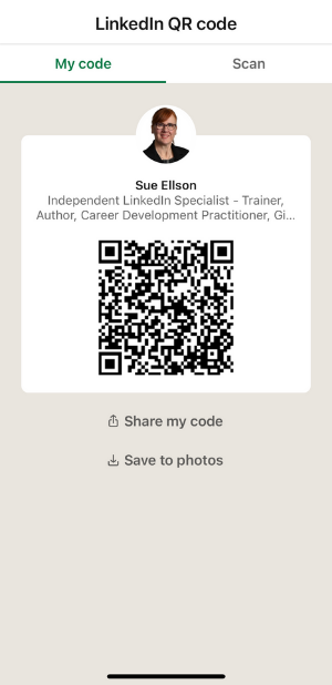 Sue Ellson LinkedIn QR Code Sue Ellson LinkedIn QR Code